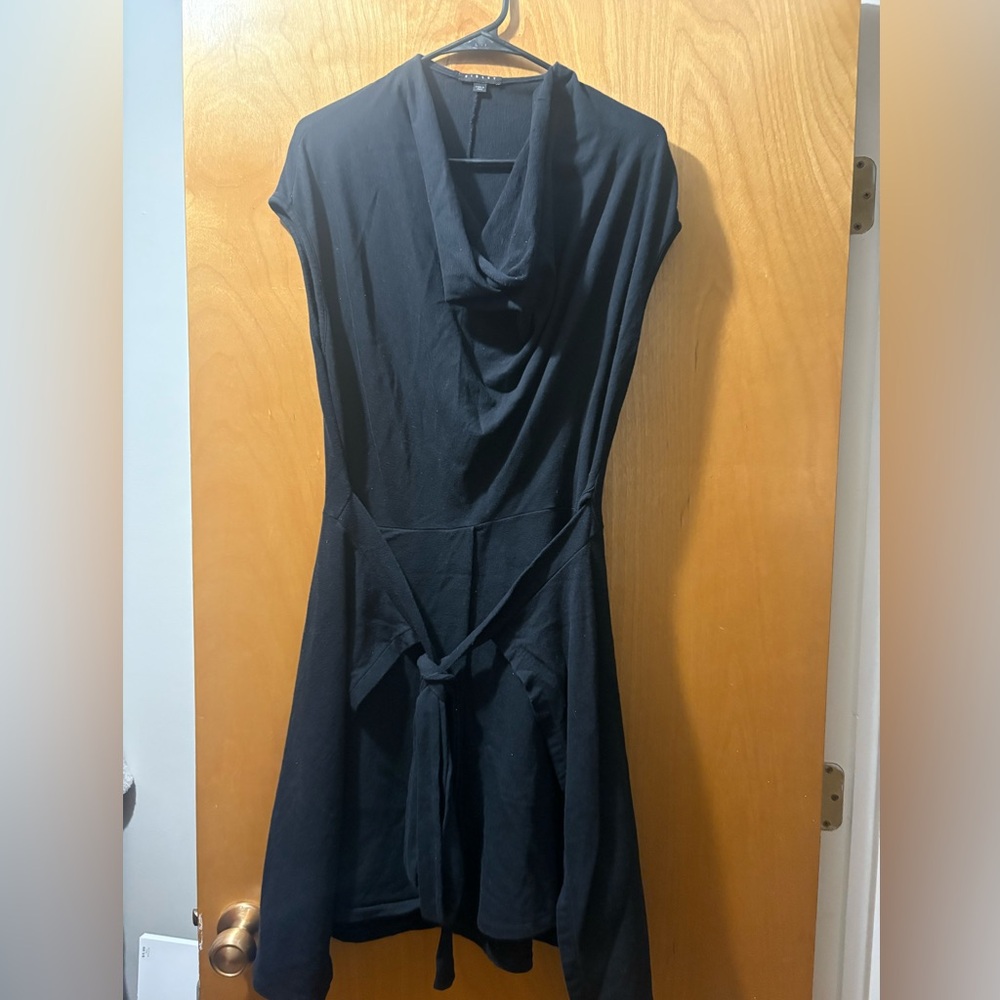 Sisley Blue Cowl Neck Fit and Flare Midi Dress